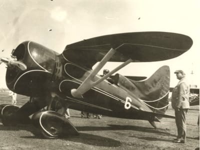 Hall Bulldog at Cleveland OH with Bob Hall, left front view, September 5, 1932